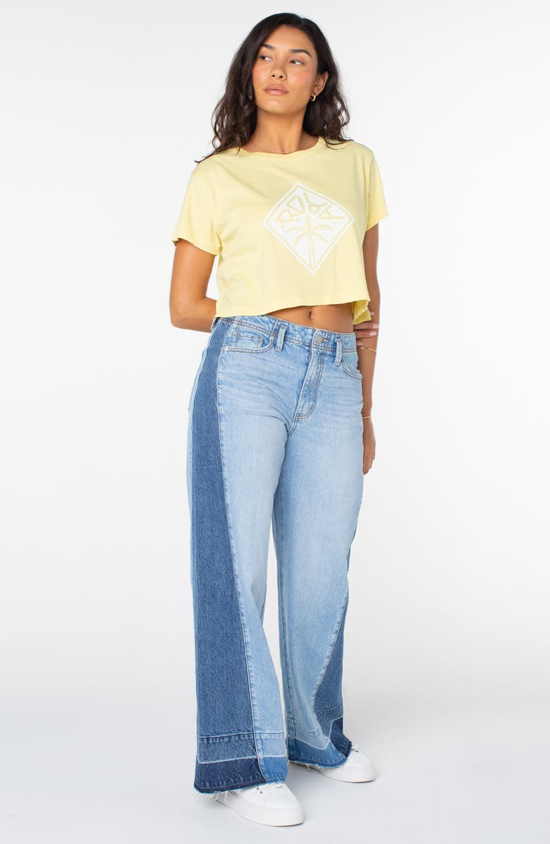 Roxy Wave Riders Cotton Crop Graphic T-Shirt, Alternate, color, Snapdragon Solid