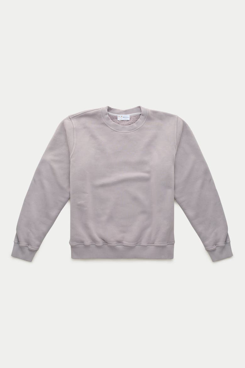 Cotton Fitted Crewneck Sweatshirt, Main, color, Gull Grey