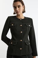 Karen Millen Tailored Round Neck Long Sleeve Jacket