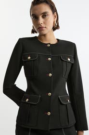 Karen Millen Tailored Round Neck Long Sleeve Jacket