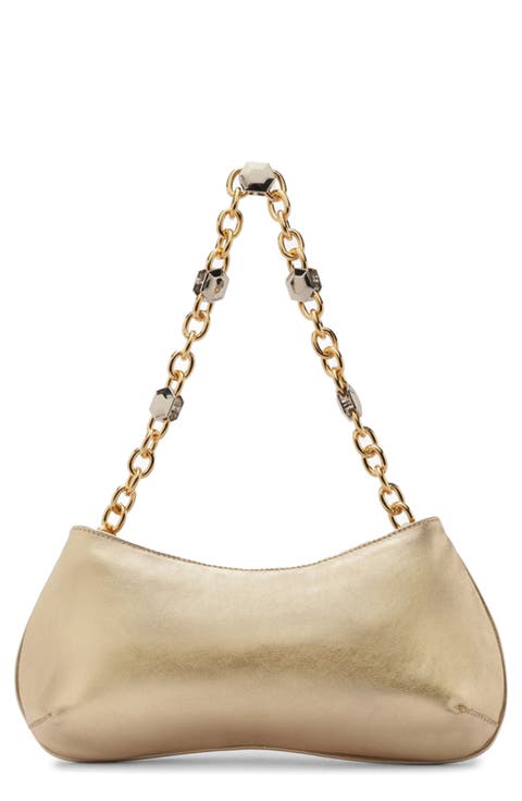 Small Luna Baguette Leather Shoulder Bag