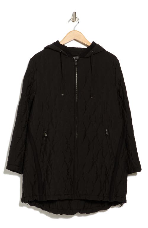 Bernardo Midlength Diamond Quilted Jacket In Black
