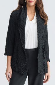 KASPER Pucker Knit Cardigan
