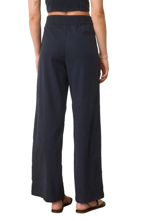 Marine Layer Allison Pull-on Wide Leg Hemp Blend Pants In India Ink