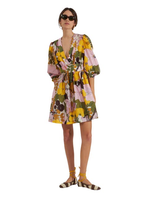 Margherita Dress Big Flower Rose Pink