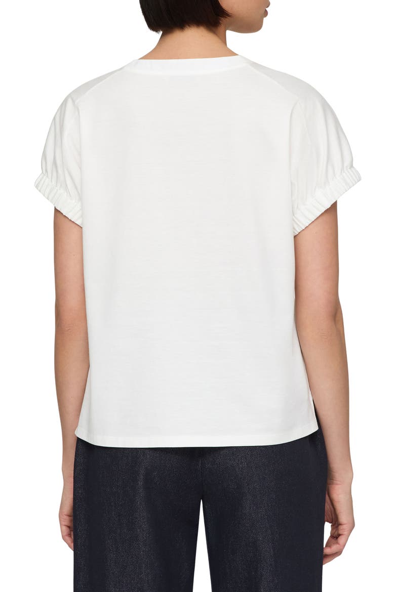 Gathered Cuff Cotton Jersey T-Shirt, Alternate, color, WHITE