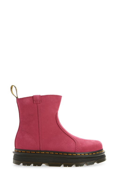 Dr. Martens Zebzag Rigger Slip On Nubuck Boots In Pink