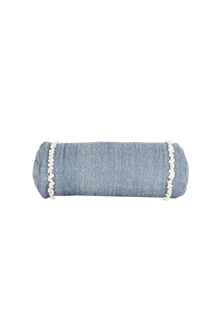 Waki Blue Bolster Filled Decorative Indoor/Outdoor Accent Pillow, 14" x 25", Main, color, Blue