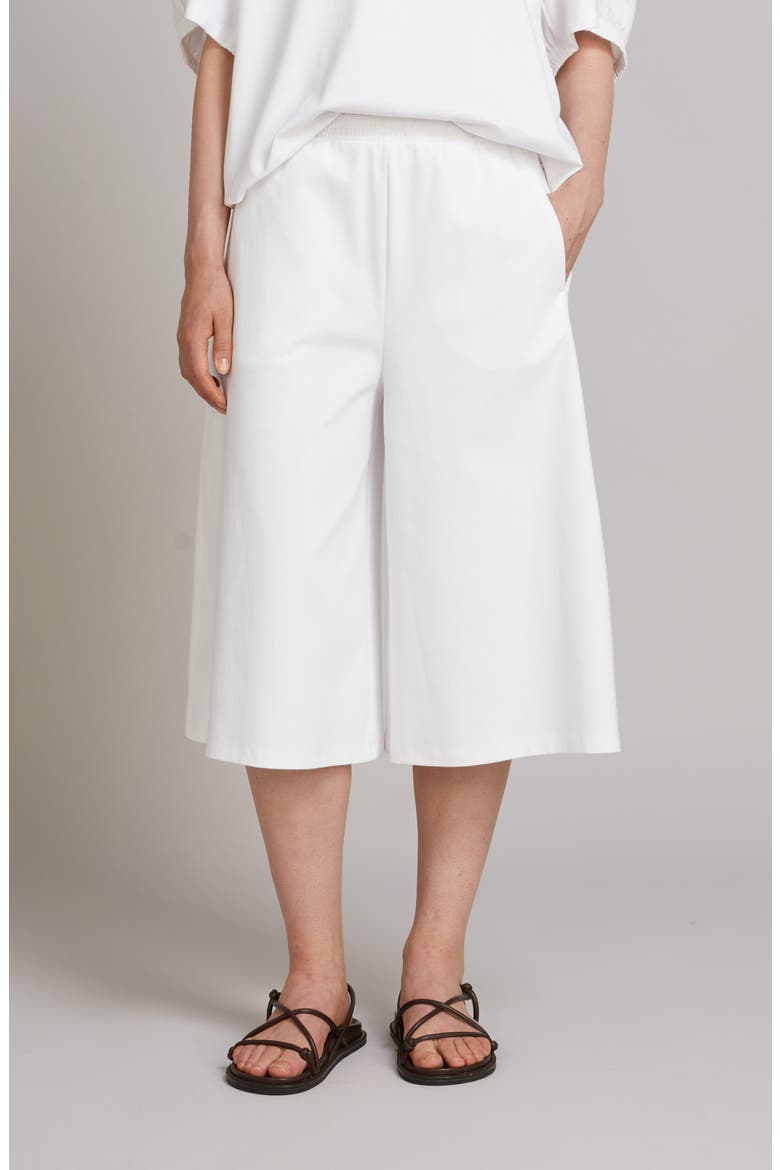 Crop Wide Leg Jersey Pants, Main, color, OPTICAL WHITE