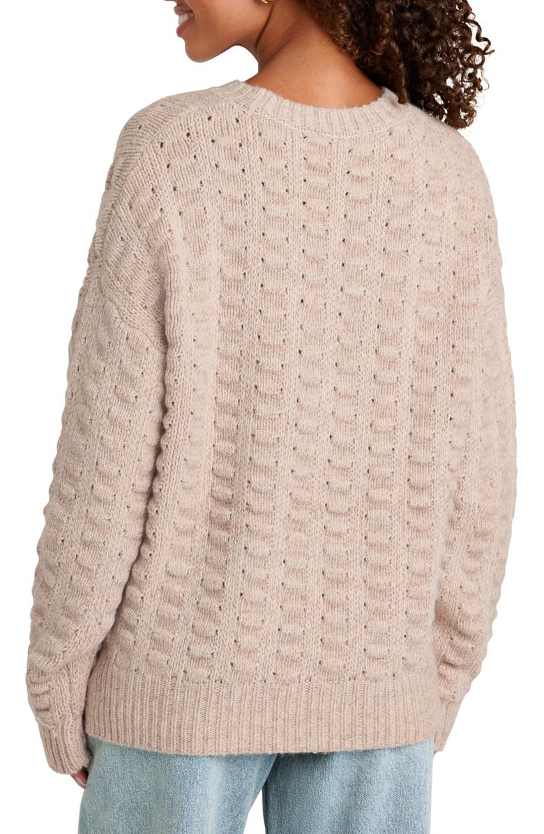 Splendid Candace Texture Crewneck Sweater, Alternate, color, Toast