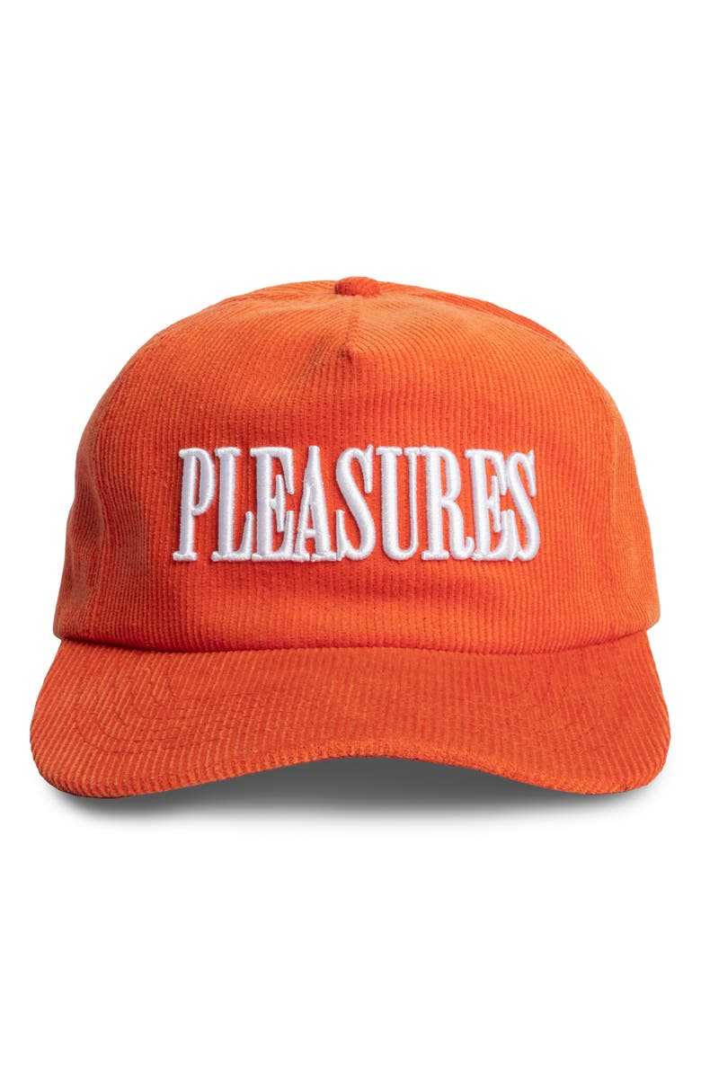 PLEASURES Onyx Corduroy Snapback Baseball Cap, Main, color, 