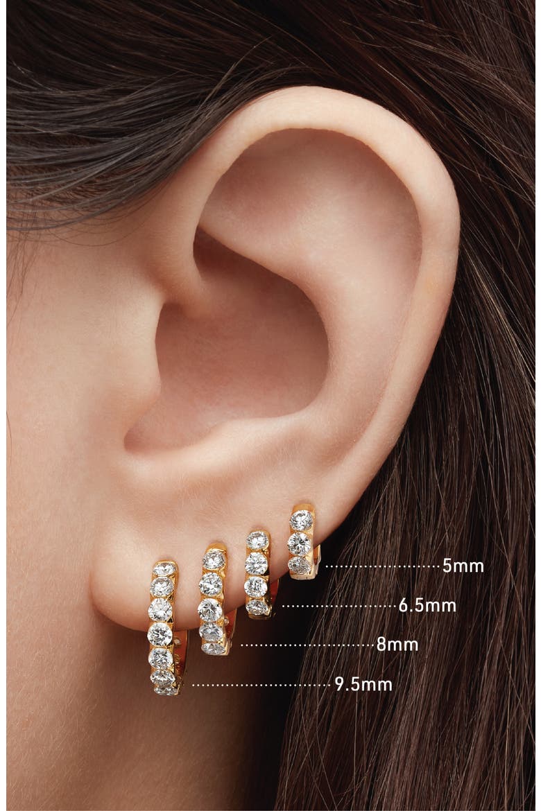 Single Large Invisible Set Diamond Hoop Earring, Alternate, color, WHITE GOLD