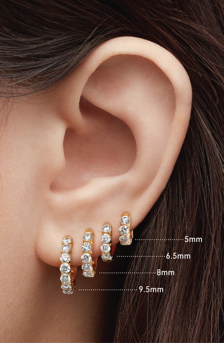 MARIA TASH Single Large Invisible Set Diamond Hoop Earring, Alternate, color, White Gold