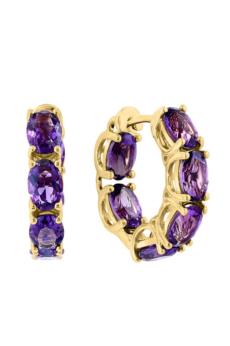14K Yellow Gold ,Amethyst Earrings, Alternate, color, Hematite and FW Blush Pearl