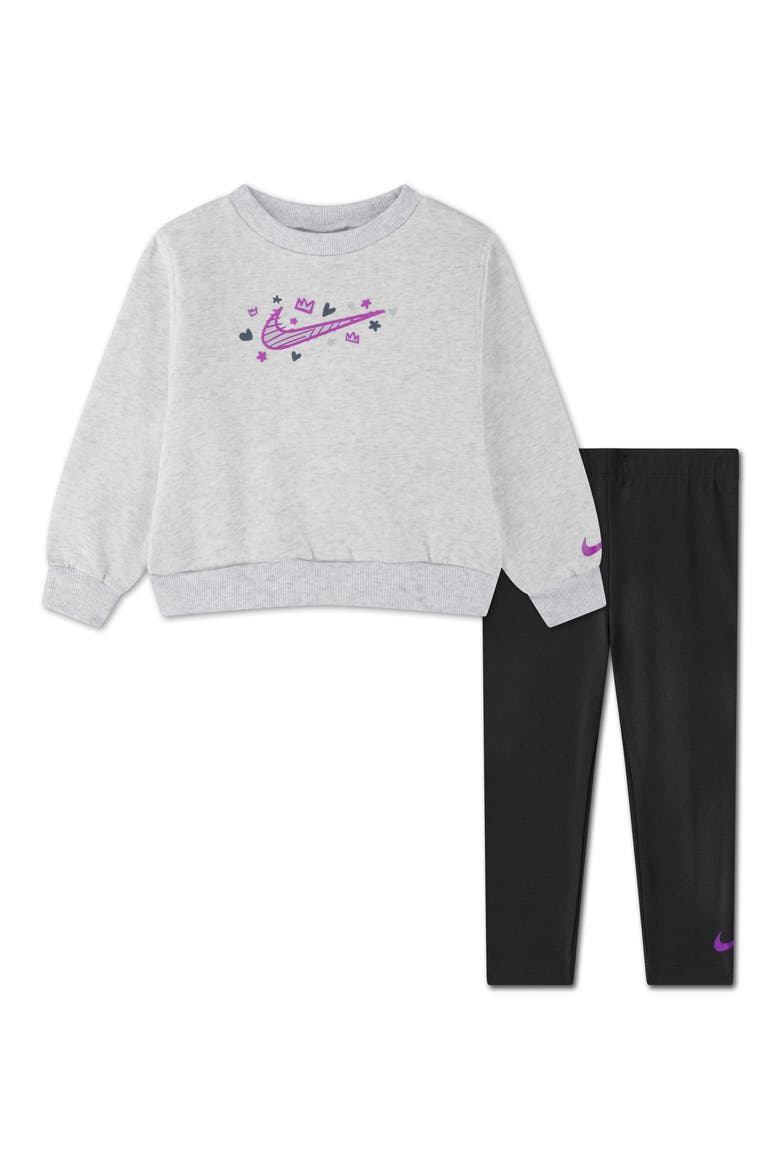 Kids' Essentials Sweatshirt & Leggings Set, Main, color, DARK SMOKE GREY