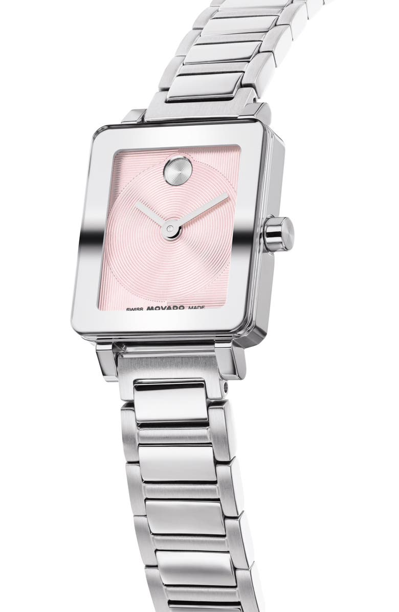 Movado Mini Bold Evolution 2.0 Tank Bracelet Watch, 20mm x 23mm, Alternate, color, Pink