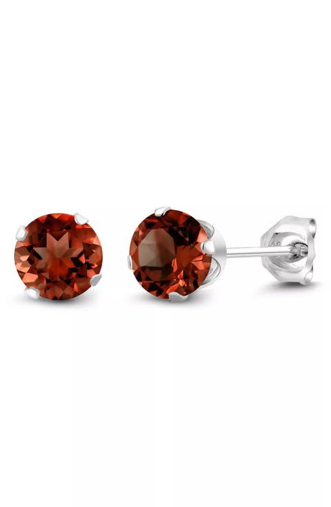 Round Cubic Zirconia Birthstone Stud Earrings
