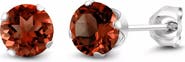 A&M Round Cubic Zirconia Birthstone Stud Earrings
