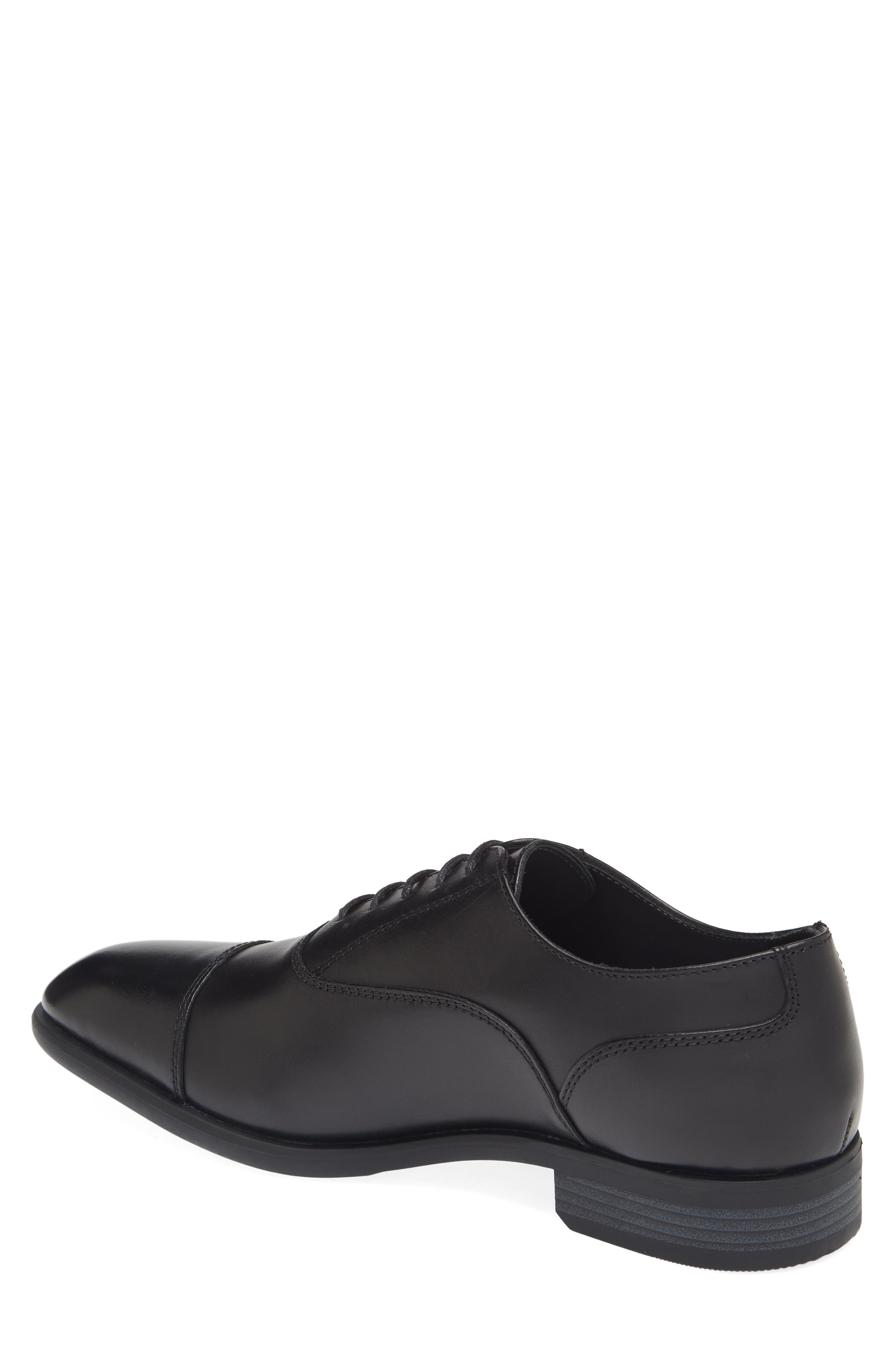 Nordstrom Dane Cap Toe Oxford, Alternate, color, Black Leather
