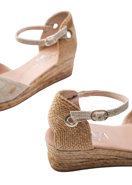 Viscata Pubol Canvas Espadrille Wedges In Gold