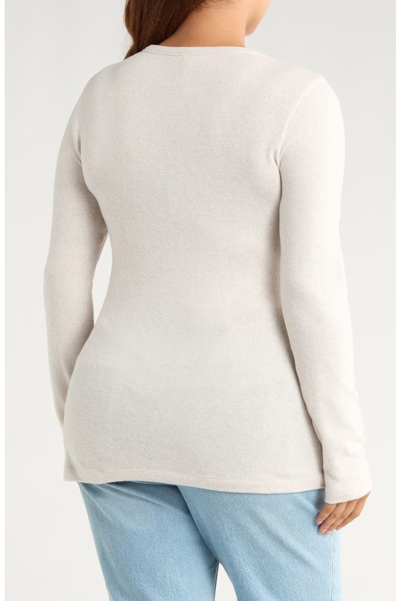 Long Sleeve Brushed Knit Top, Alternate, color, OYSTER