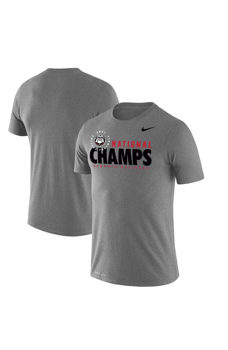 Nike Men's Nike Heathered Gray Georgia Bulldogs College Football Playoff 2021 National Champions Stack Performance T-Shirt, Main, color, 