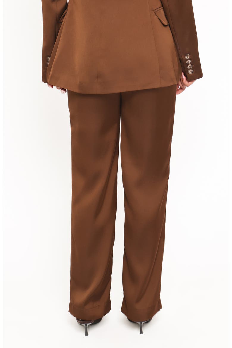 Trina Belted Satin Pants, Alternate, color, BROWN