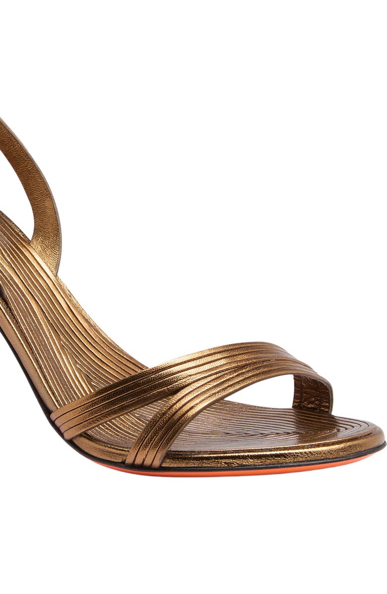 Santoni Women
s mid-heel sandal, Alternate, color, Gold