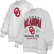 PRESSBOX Women's Pressbox Heather Gray Oklahoma Sooners Reversible Sweatshirt