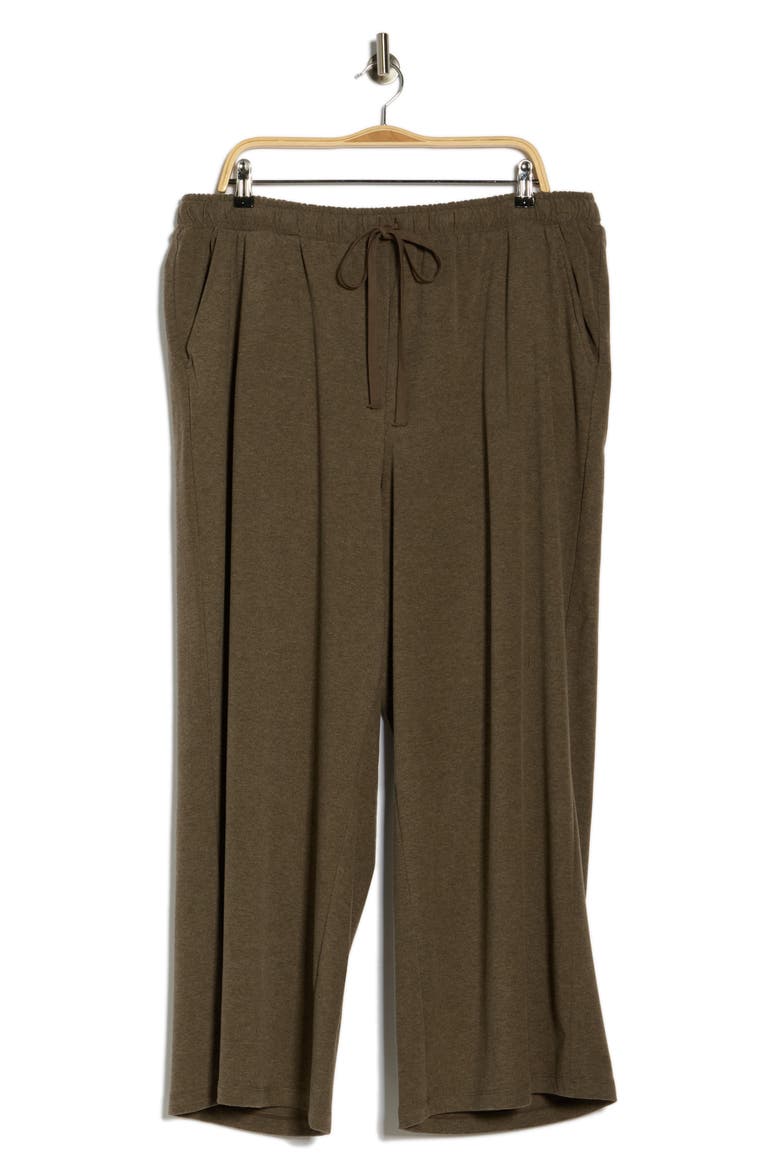 Drawstring Waist Wide Leg Pants, Alternate, color, HEATHER TOAST