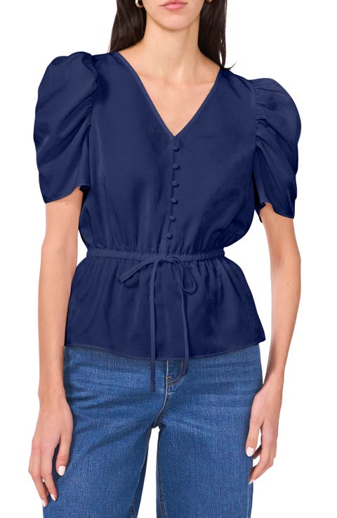 V-Neck Tie Waist Top