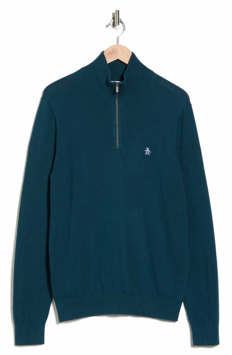 Half Zip Cotton Jersey Sweater