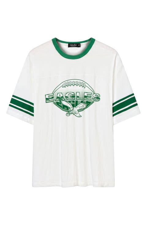 Philadelphia Eagles Oversize Stripe Ringer Graphic T-Shirt
