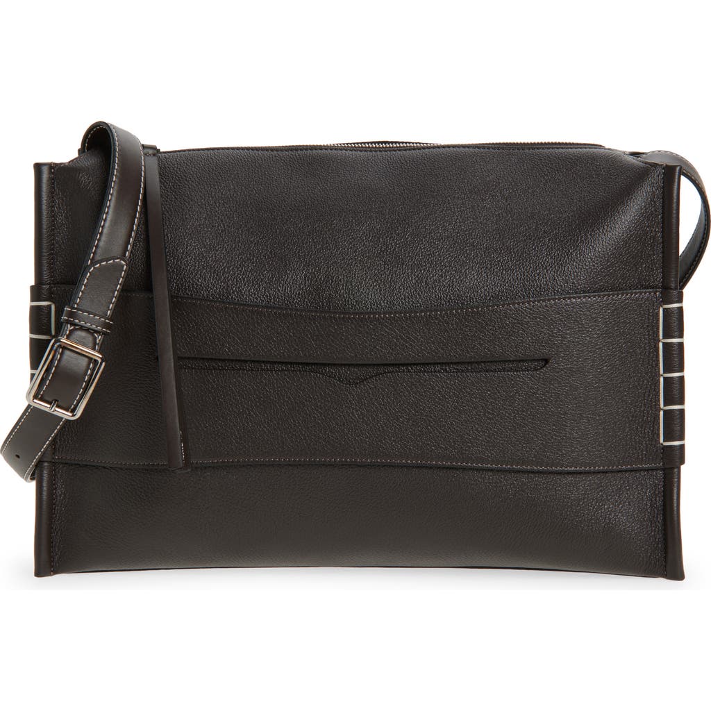 Jw Anderson Loafer Suede Messenger Bag In Black