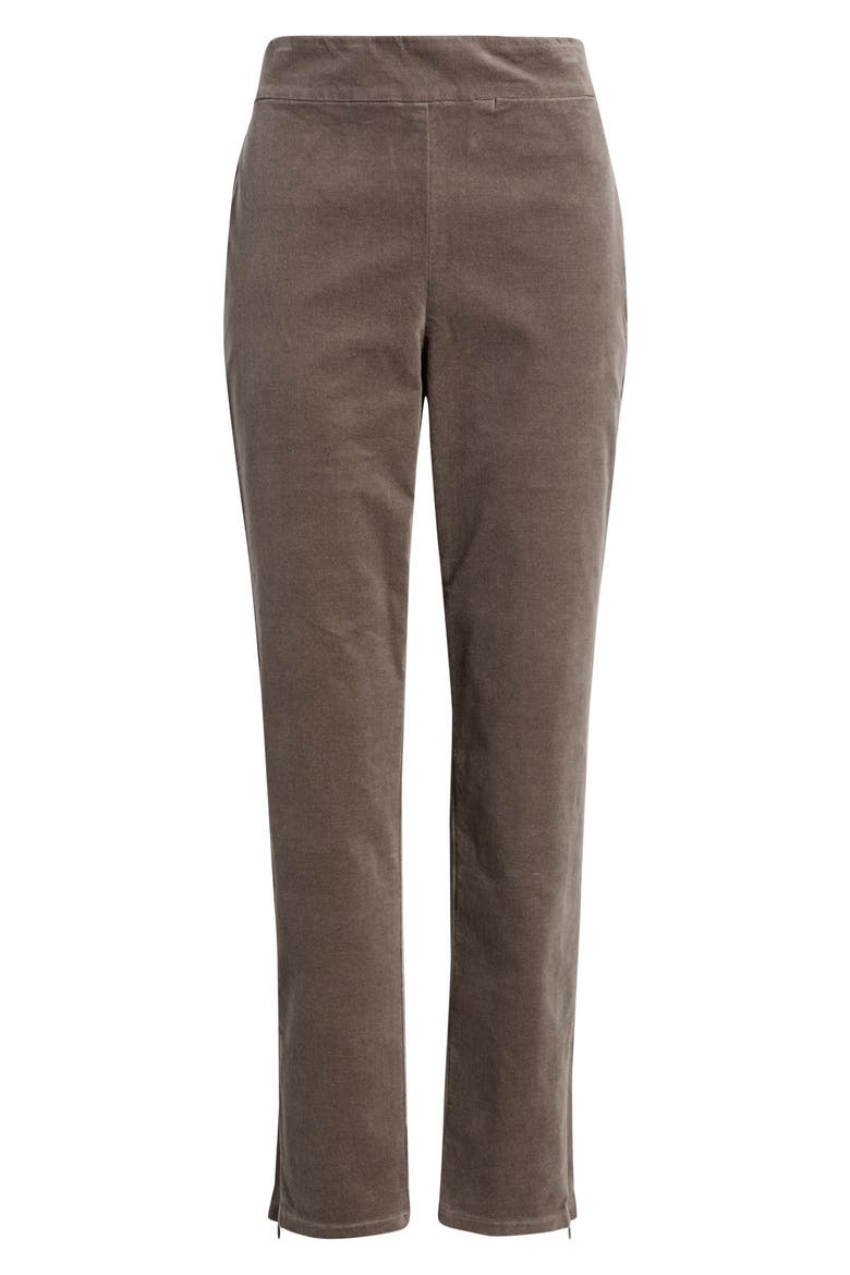 Zip Hem Slim Fit Stretch Organic Cotton Ankle Pants, Alternate, color, RYE