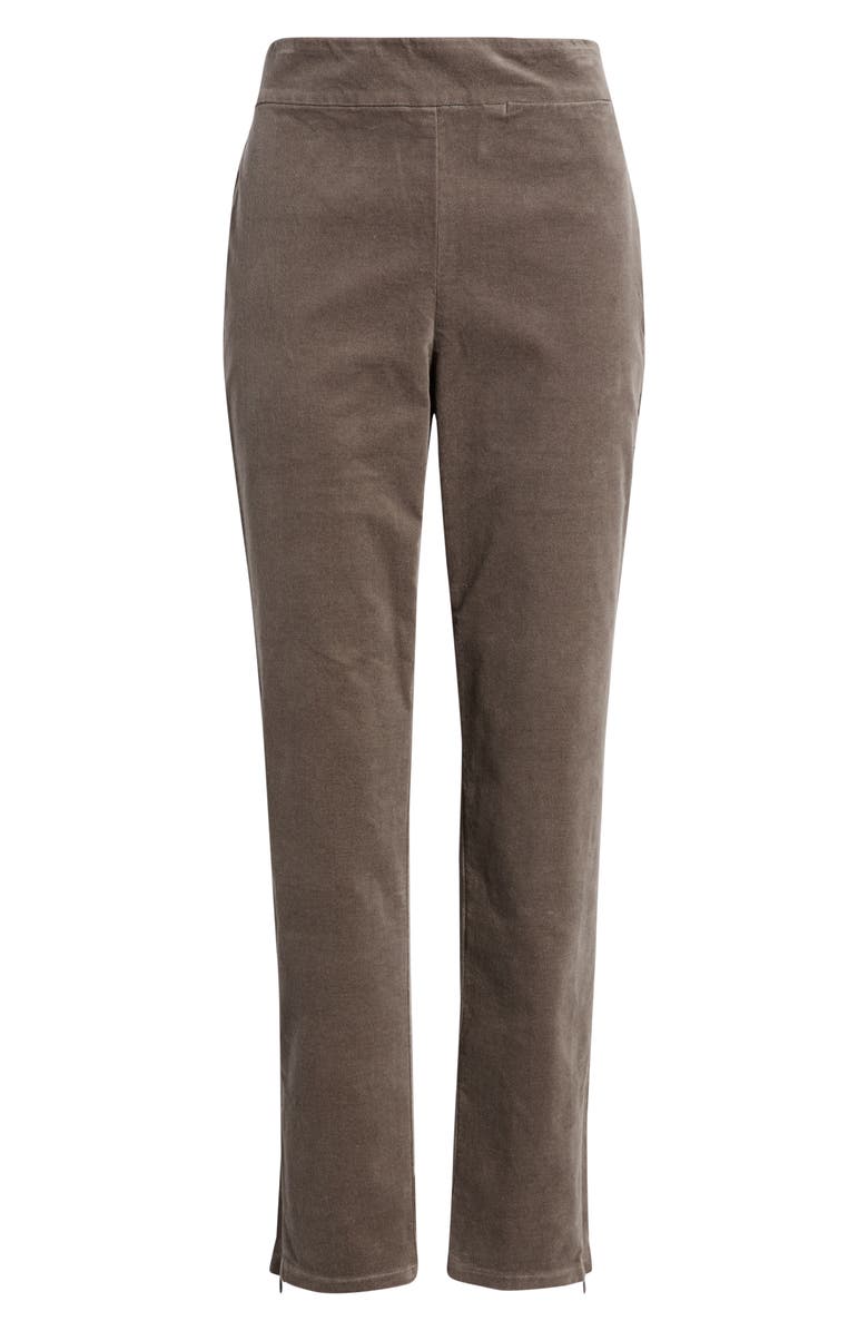 Eileen Fisher Zip Hem Slim Fit Stretch Organic Cotton Ankle Pants, Alternate, color, Rye
