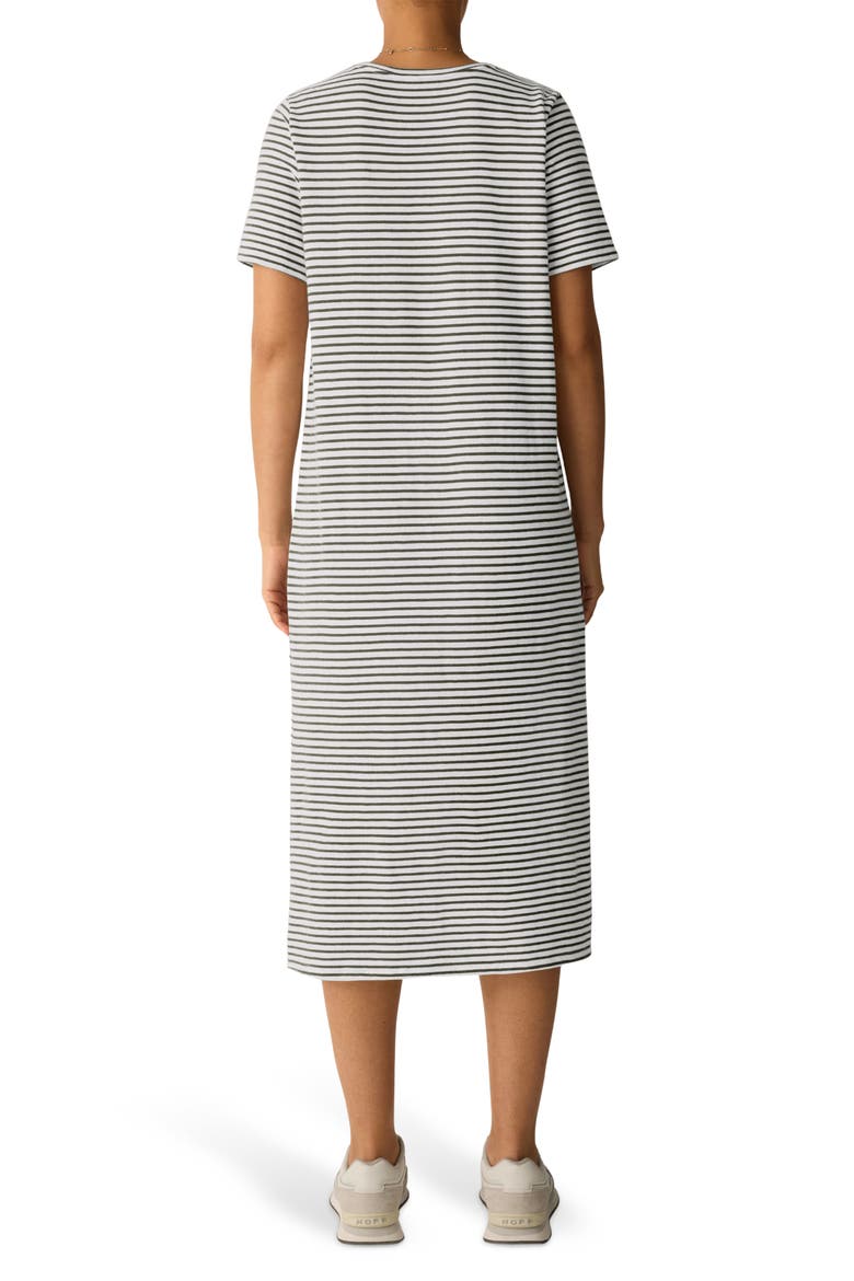 Stripe T-Shirt Midi Dress, Alternate, color, OLIVE
