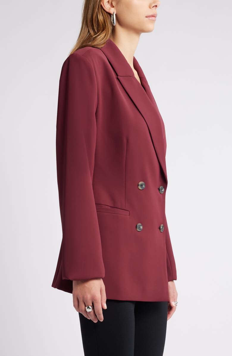 Open Edit Double Breasted Blazer, Alternate, color, Burgundy Field