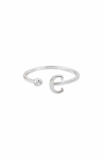 Cubic Zirconia Initial Adjustable Band Ring