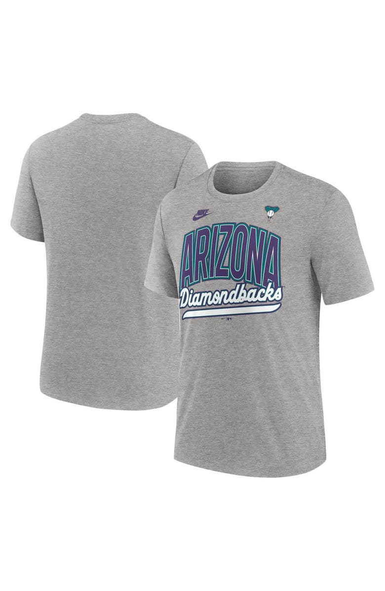 Nike Men's Nike Heather Gray Arizona Diamondbacks Cooperstown Collection Retro Tri-Blend T-Shirt, Main, color, Heather Gray