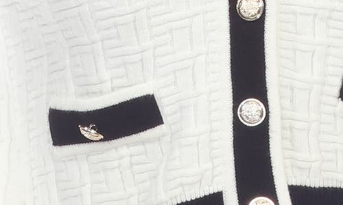 Shop Rain And Rose Textured Tipped Cardigan Sweater In White