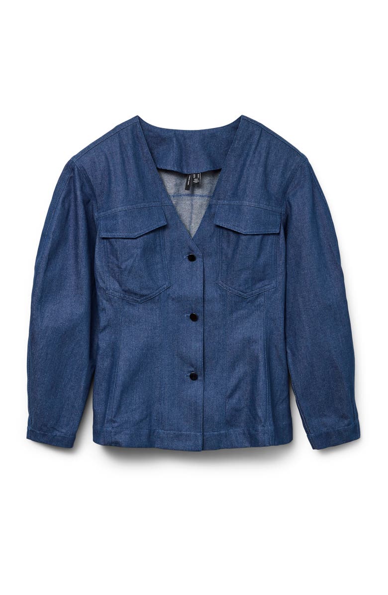 VERO MODA Carla Denim Shacket, Alternate, color, Blue Indigo