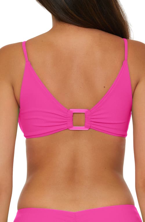 Becca Buckle Reversible Bikini Top In Fuchsia