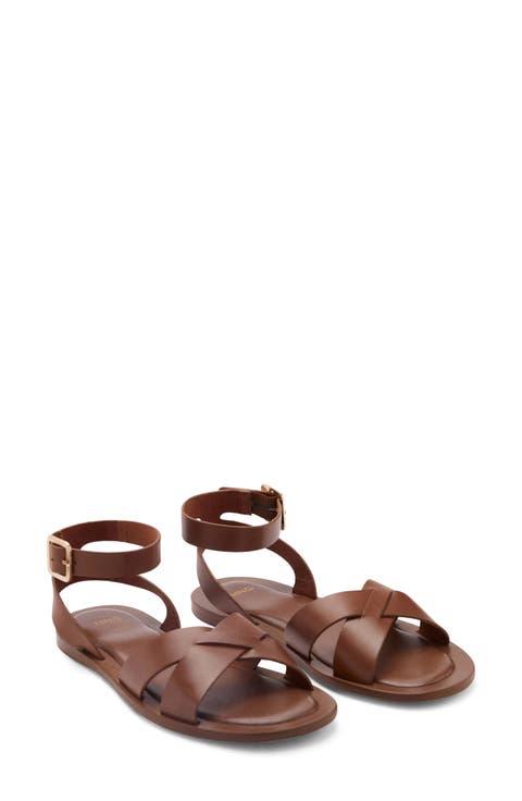 Ankle Strap Leather Sandal (Women)