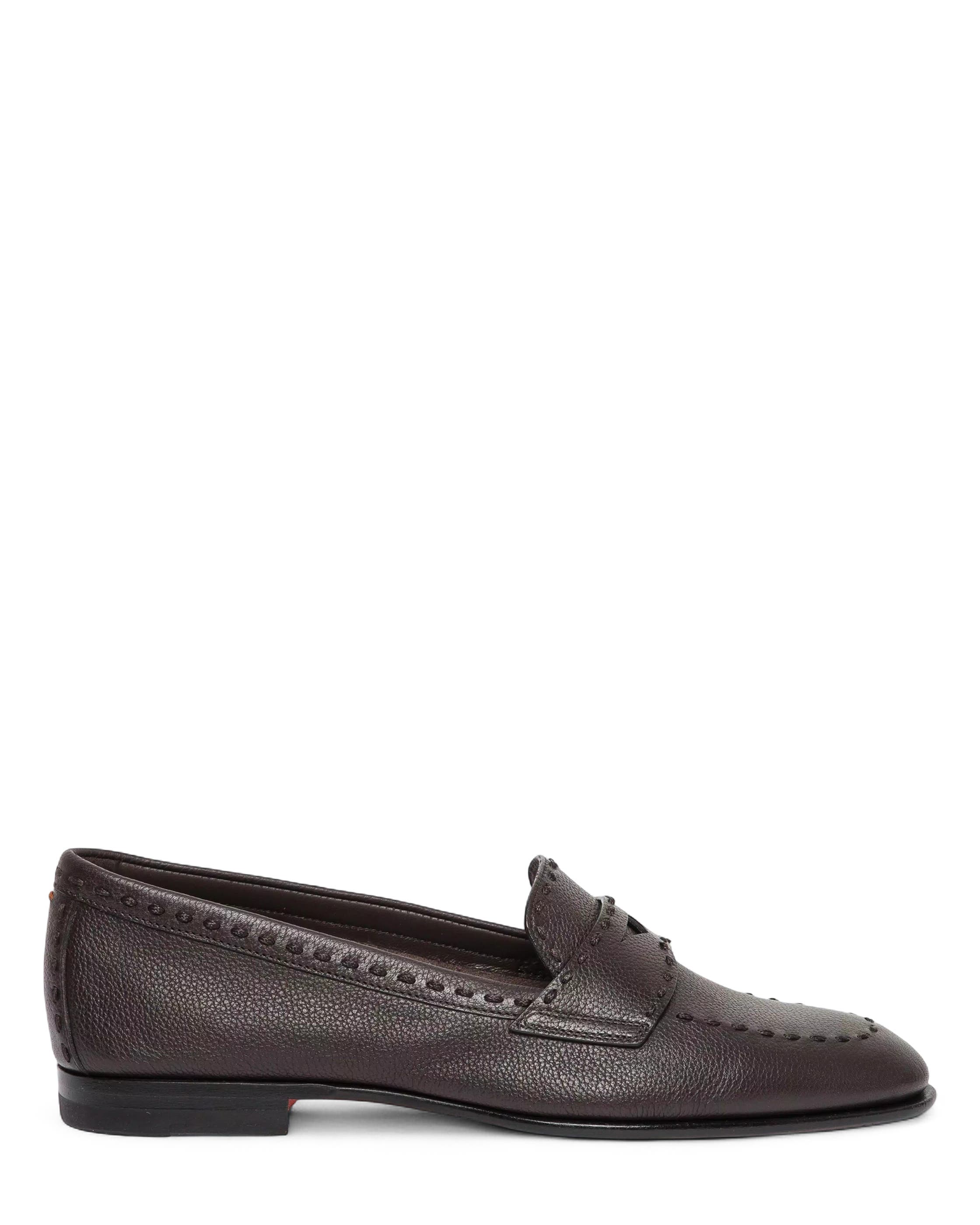 Women's Leather Penny Loafer, Main, color, Dark Brown