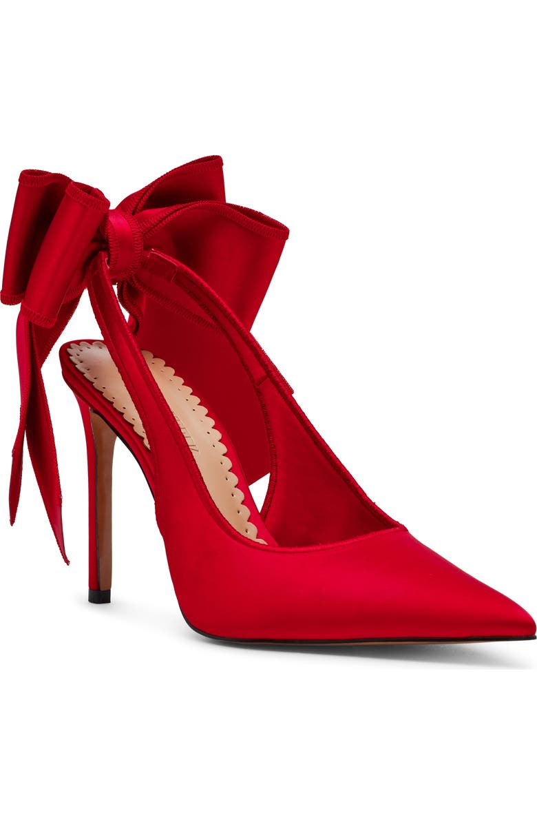 Steve Madden Teacup Slingback Pointed Toe Pump, Main, color, Red Satin