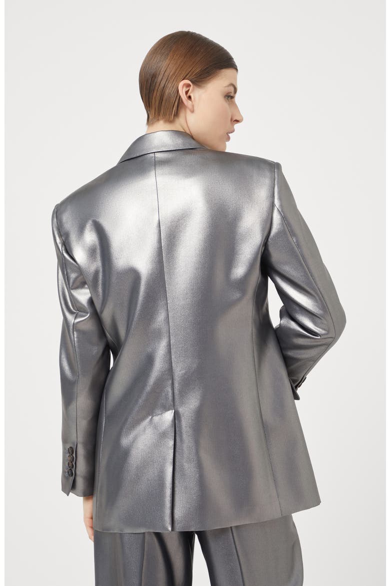 Lamé blazer, Alternate, color, Silver