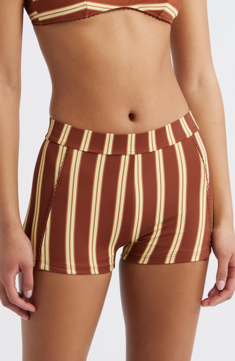 Damson Madder Trudi Swim Shorts, Main, color, Brown
