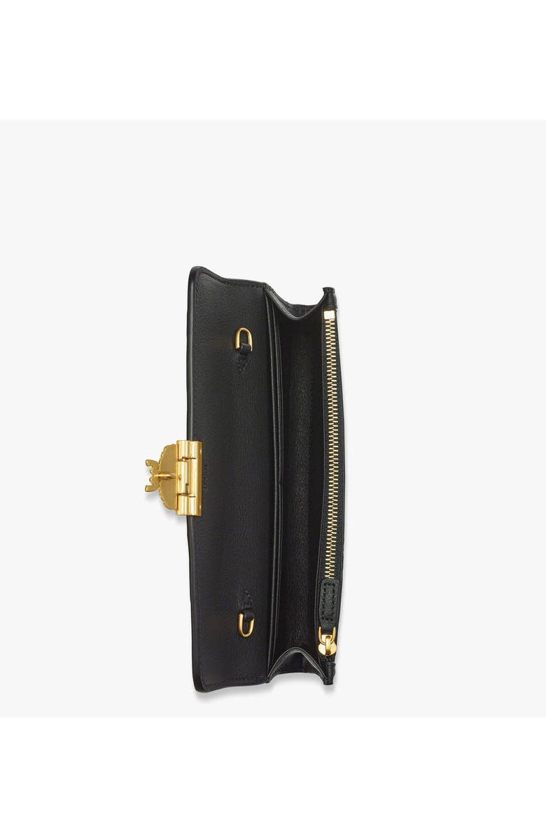 MCM Tracy Chain Wallet in Embossed Monogram Leather, Alternate, color, Black