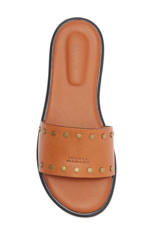 Isabel Marant Vikee Logo Slide Sandal In Brown